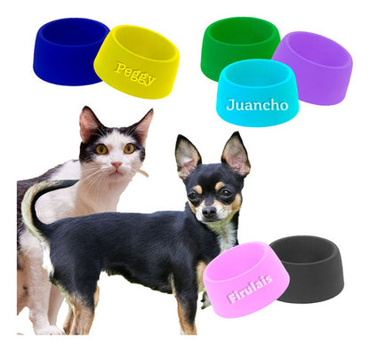 Plato Elevado De Alimento Perro/gato con Nombre Personalizable